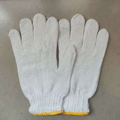 700g White Cotton Gloves Labour Protection Appliance Anti Slip